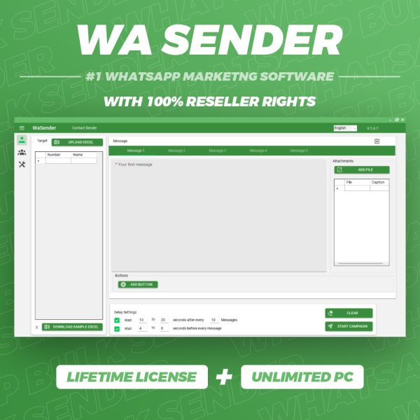 WA Sender – WhatsApp Marketing Software with 11+ features | Lifetime License (V3.6.0)